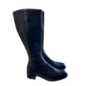 La Canadienne Poseidon Leather Tall Riding Boots Black 10 Full Zip Limited 14711